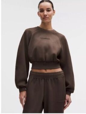 lululemon athletica Chocolate Brown Cropped Crew Sweatshirt